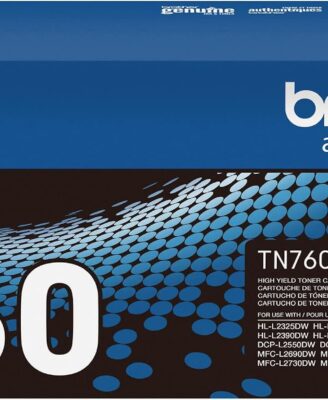 Brother Genuine TN760 High Yield Black Toner Cartridge, (for use with MFC-L2710DW MFC-L2750DW HL-L2350DW HL-L2370DW HL-L2395DW HL-L2390DW DCP-L2550DW Printers) (Pack of 1)