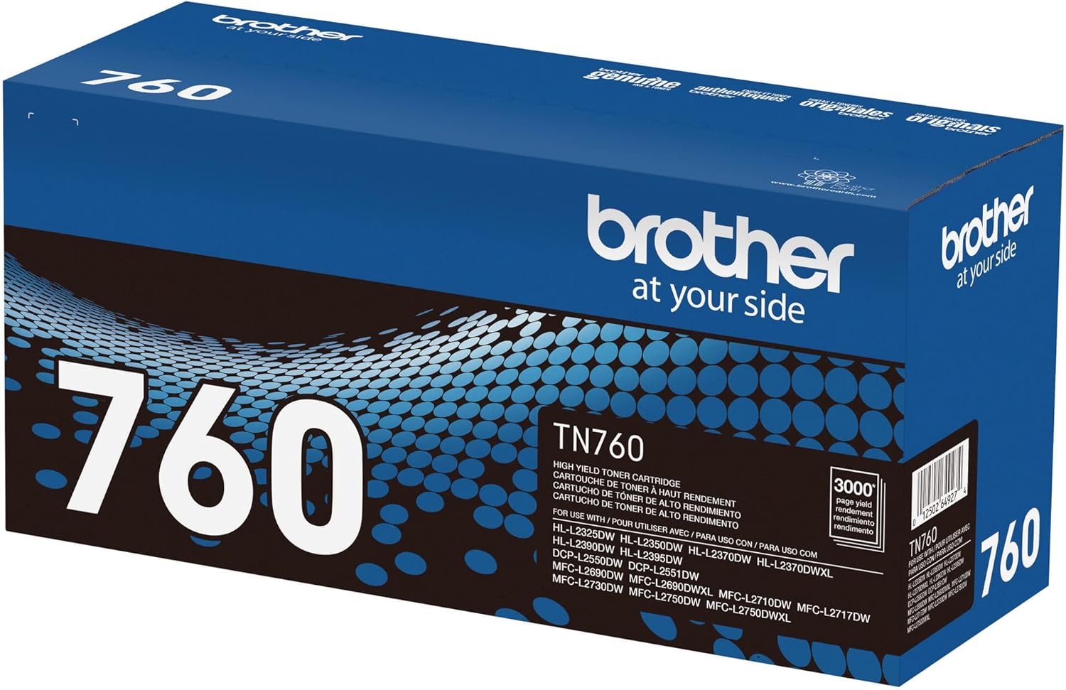 Brother Genuine TN760 High Yield Black Toner Cartridge, (for use with MFC-L2710DW MFC-L2750DW HL-L2350DW HL-L2370DW HL-L2395DW HL-L2390DW DCP-L2550DW Printers) (Pack of 1) - Image 3