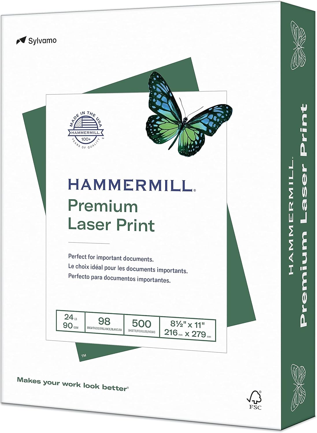 Hammermill Printer Paper, Premium Laser Print 24 lb, 8.5 x 11-1 Ream (500 Sheets) - 98 Bright, Made in the USA, 104604R - Image 2