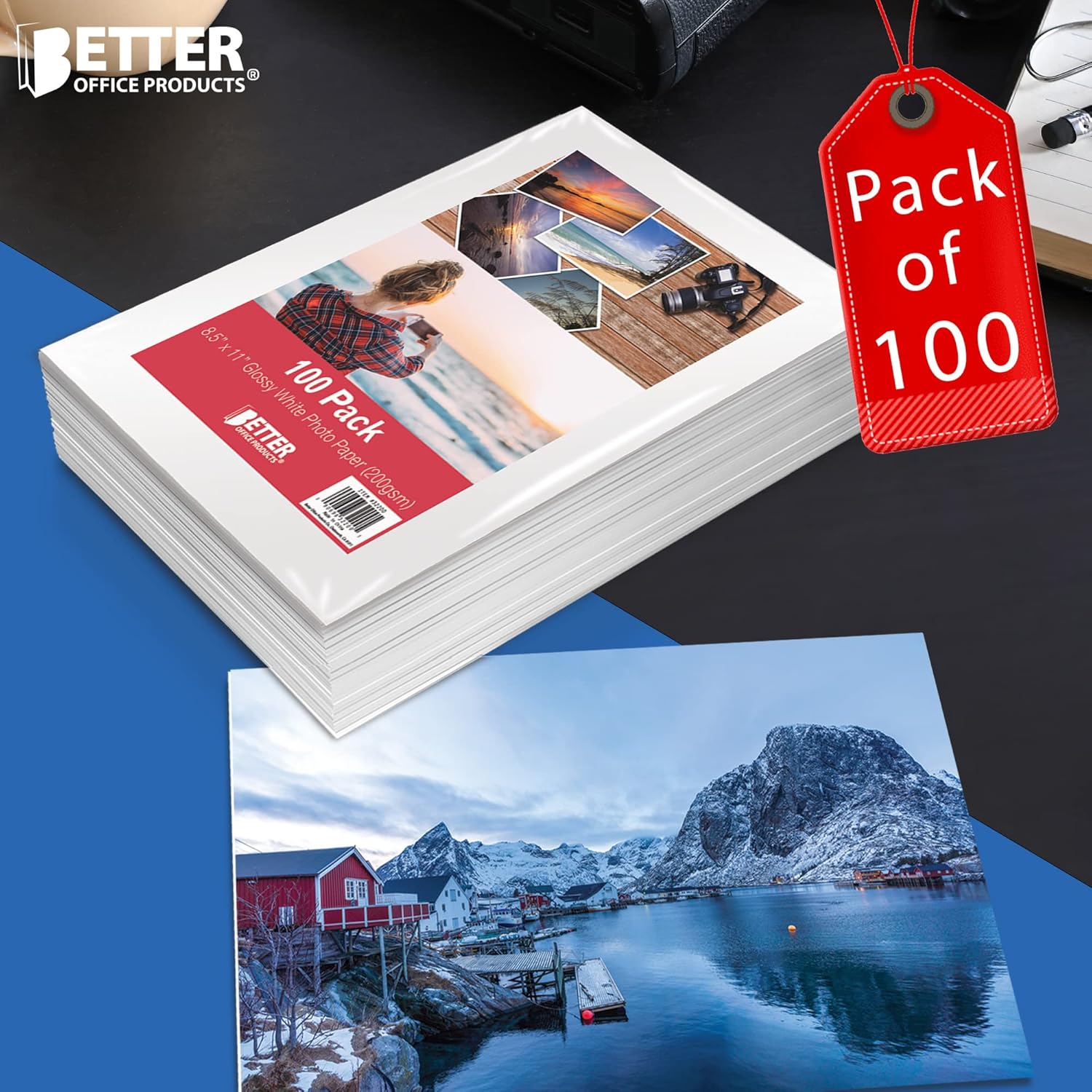 Better Office Products Glossy Photo Paper, 8.5 x 11 Inch, 100 Sheets, 200 gsm/53LBS, Letter Size, 100-Count Pack - Image 6