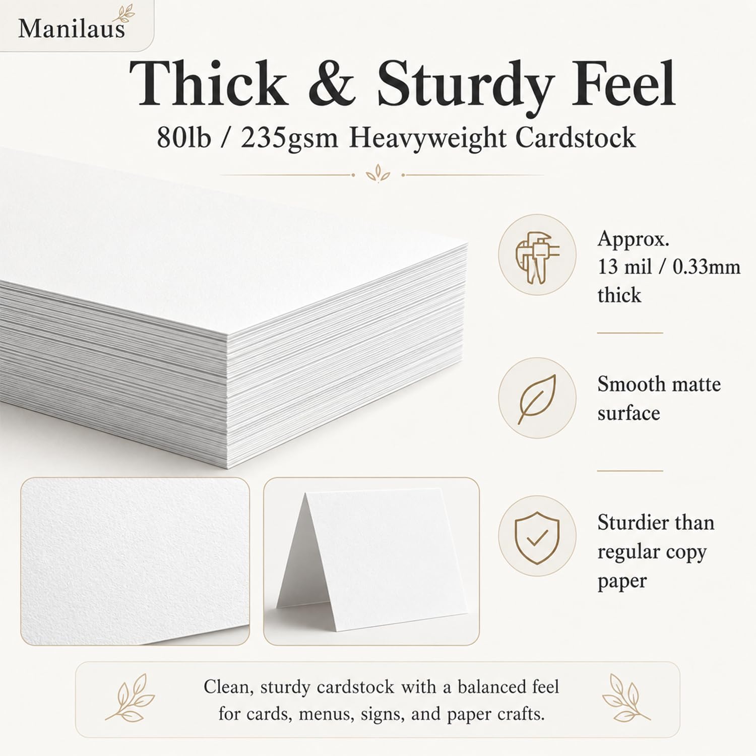 White Cardstock 8.5 x 11"Inch, 80lb Cardstock Paper, 30 Sheets Card Stock Paper 8.5 x 11 White, Heavy Thick Cardstocks Printer Papers for Invitations, Menus, Weddings, DIY Cards, Scrapbooking. - Image 3
