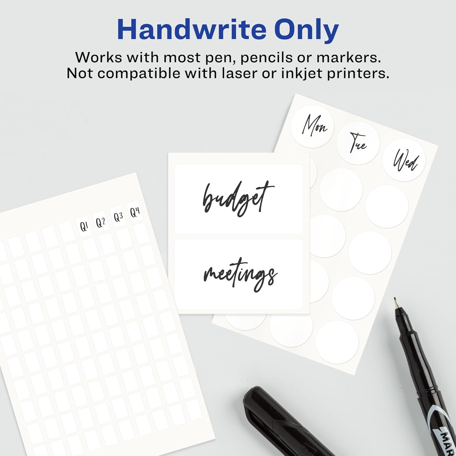 Avery Multi-Use Permanent Labels, 1.5" x 2.75", White, Non-Printable, 76 Blank Labels Total (6117) - Image 3